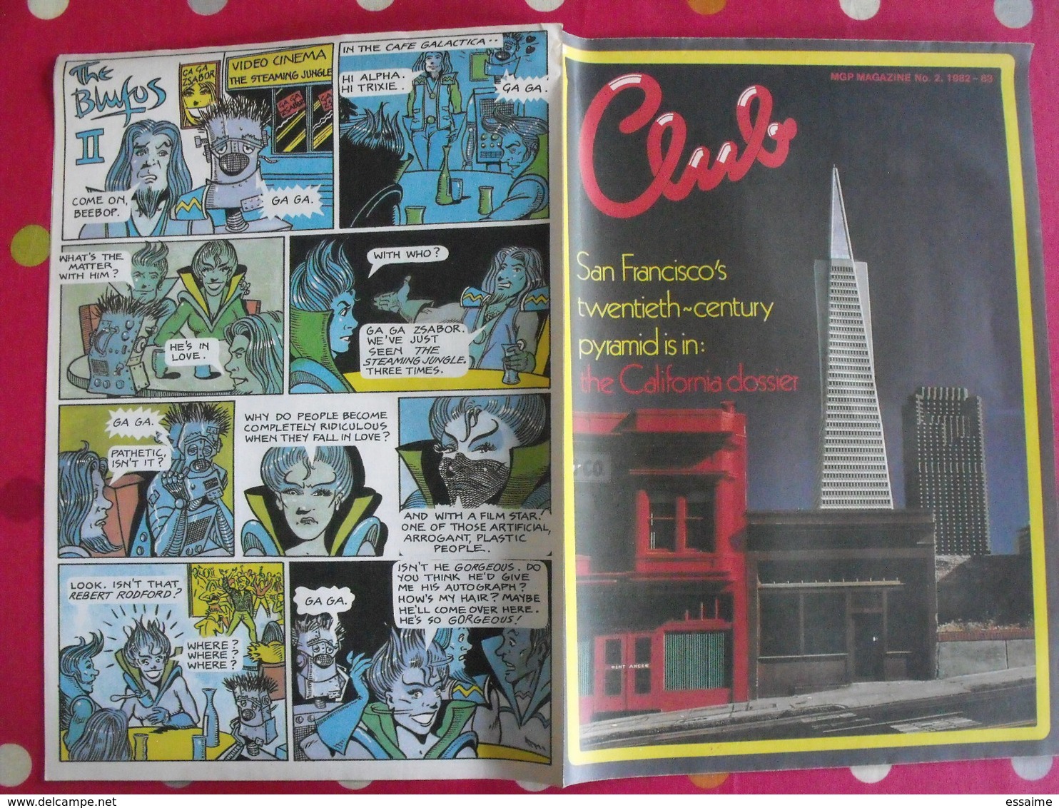 lot de 4 revues en anglais. club, catch. bandes dessinées, jeux. 1983