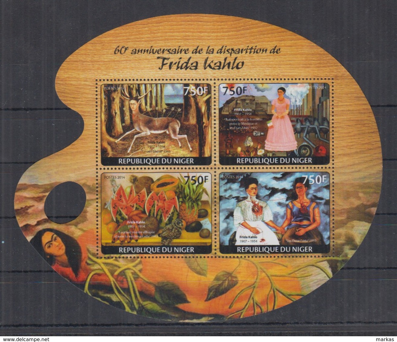 N276. Niger - MNH - 2014 - Art - Painting - Frida Kahlo - Sonstige & Ohne Zuordnung