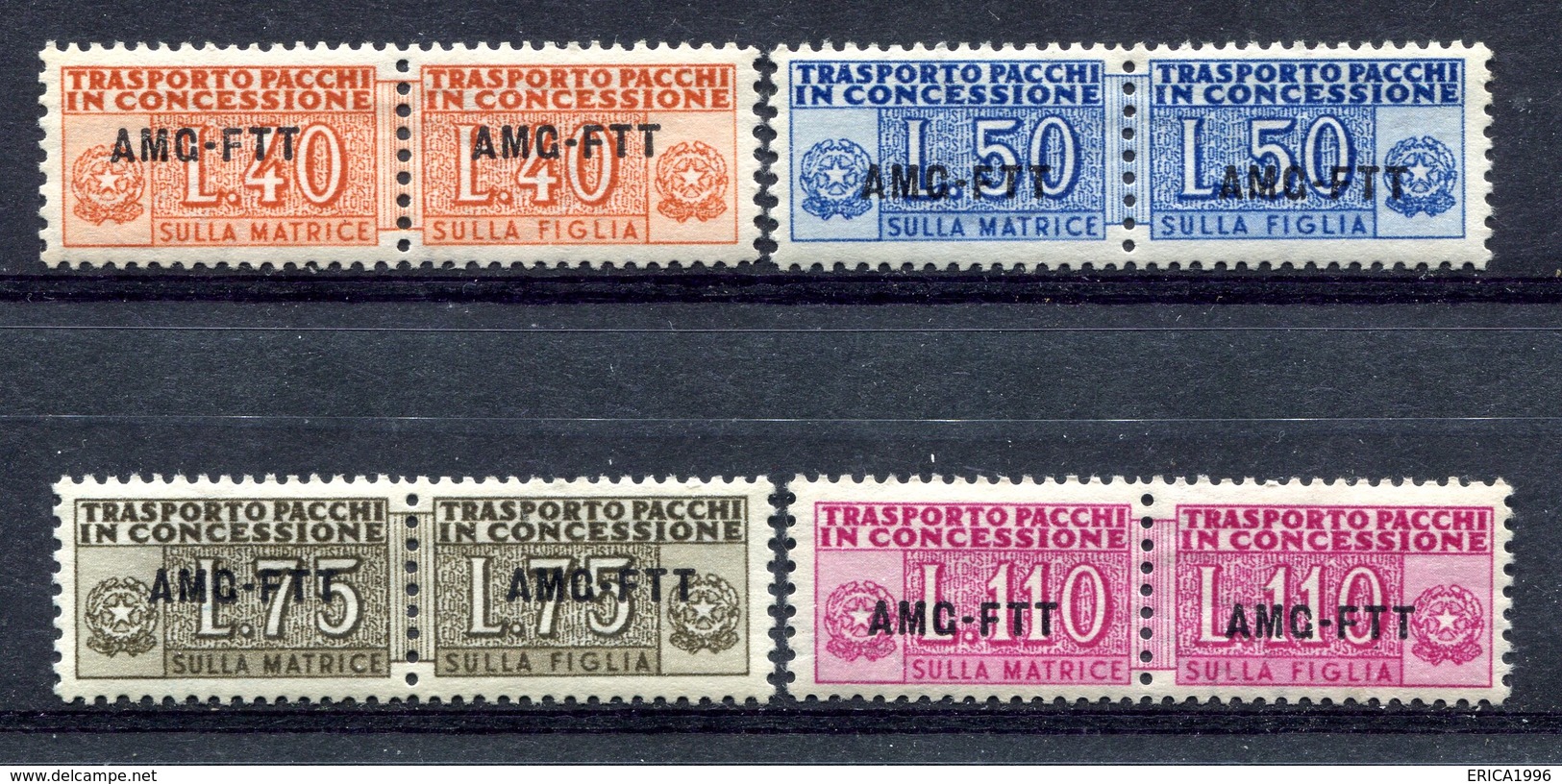 Z1551 TRIESTE AMG-FTT 1953 Trasporti In Concessione, MNH**, Serie Completa, Valutazione Sassone € 100, Ottime Condizioni - Postal And Consigned Parcels