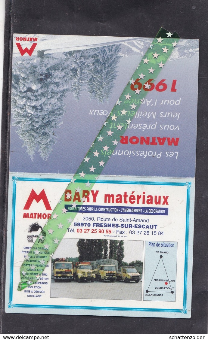 Kalender, Calendre,Matnor, Bary Matériaux, Fresnes-sur-Escaut, 1999 - Klein Formaat: 1991-00