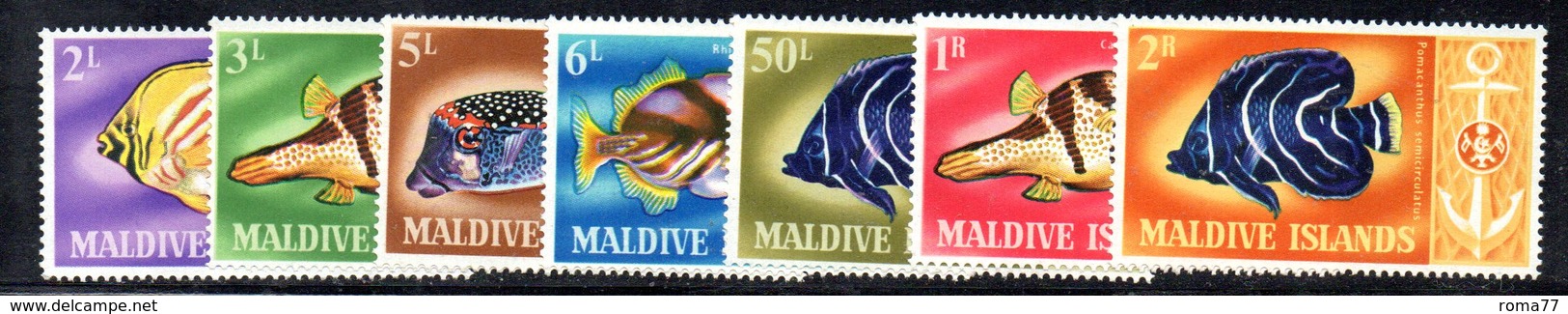 APR2159 - MALDIVE 1967 , Serie  Yvert N. 214/220  ***  MNH  (2380A) . Pesci Fish - Maldive (1965-...)
