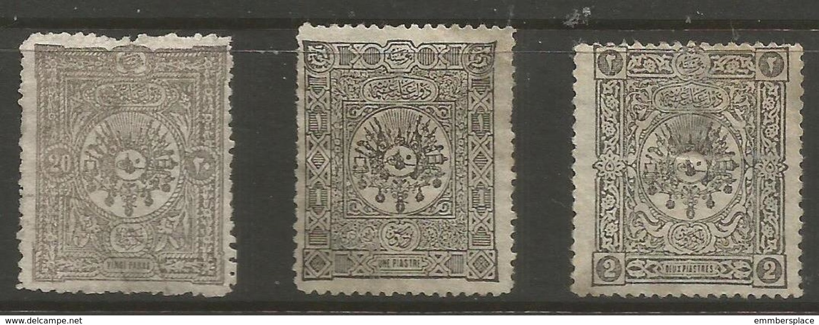 Turkey - 1892 Postage Dues Unused  Mi P19-21   Sc J39-41 - Ungebraucht