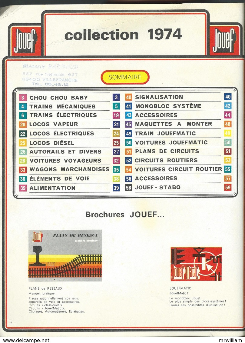 Catalogue JOUEF Collection 1974 (Trains, Accéssoires, Circuits Routiers) - Français