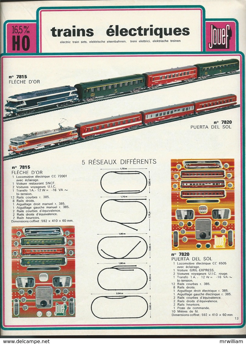 Catalogue JOUEF Collection 1974 (Trains, Accéssoires, Circuits Routiers) - Français