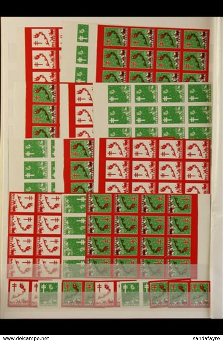 CANADA CHRISTMAS SEALS PROGRESSIVE COLOUR IMPERF PROOFS 1939-1972 Interesting Accumulation In A Stockbook, Mostly Never  - Autres & Non Classés