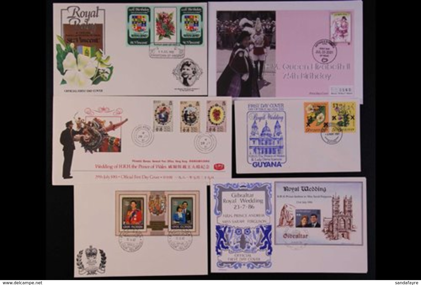 BRITISH COMMONWEALTH ROYAL EVENTS 1981-2006 Illustrated Mostly Unaddressed First Day Covers, Includes 1981, 1986 & 1999  - Sonstige & Ohne Zuordnung