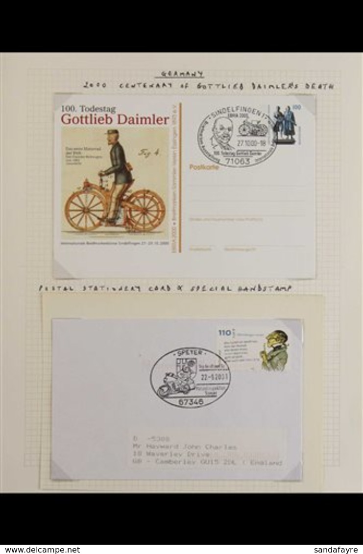 MOTORCYCLES 1946-2015 A Fascinating Collection Featuring MOTORCYCLES, Consisting Of West German Stamps, Covers & Postcar - Unclassified