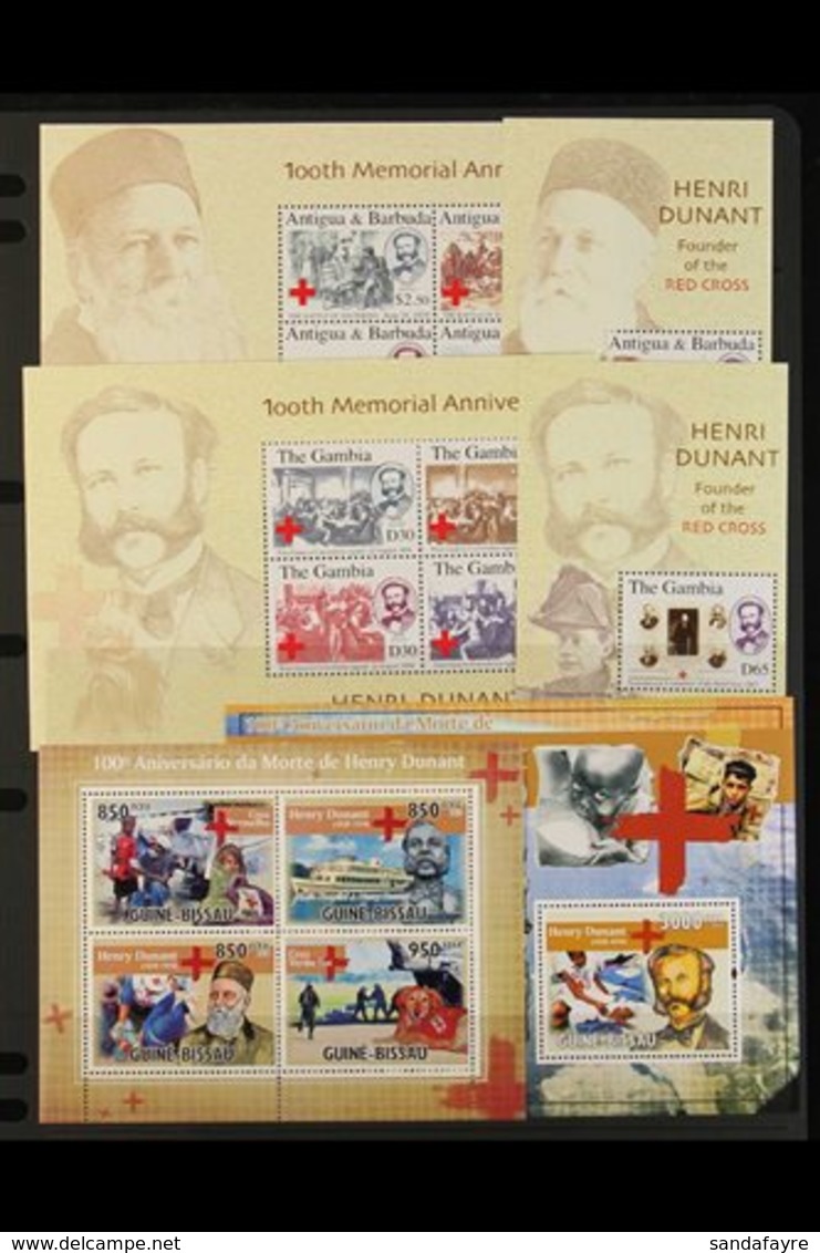 RED CROSS 2010 Henri Dunant Omnibus Issues Superb Never Hinged Mint All Different MINIATURE SHEETS From Bequia, St Vince - Unclassified