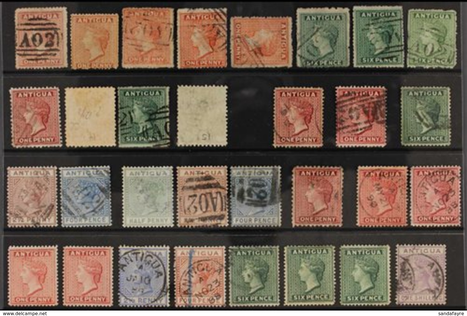 1863-1887 USED QV COLLECTION Presented On A Small Stock Card Offering Good Coverage For This Reign, Includes 1863-67 Sma - Autres & Non Classés