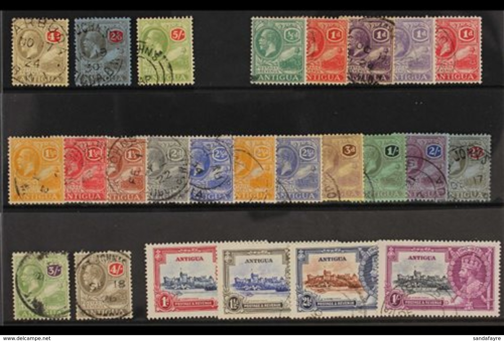 1921-35 USED KGV COLLECTION Presented On A Stock Card That Includes 1921-29 MCA Wmk 4d, 2s6d & 5s, Script Wmk Set (less  - Autres & Non Classés