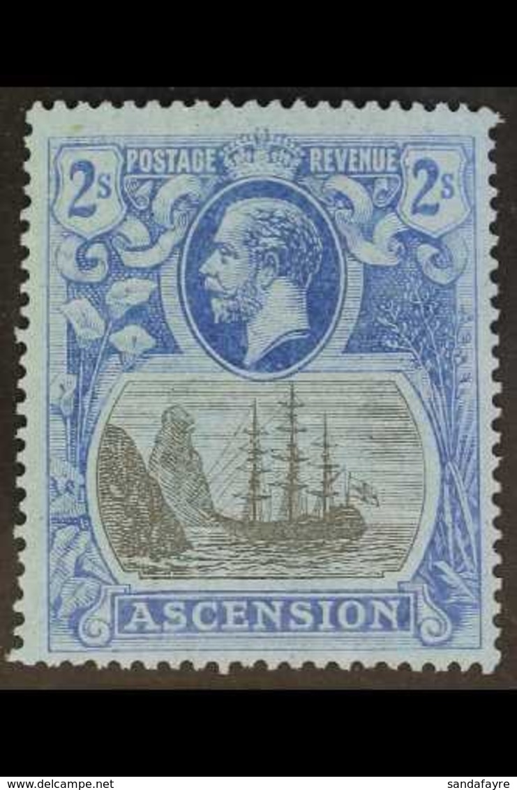 1924-33 2s Grey-black And Blue/blue "Cleft Rock" Variety, SG 19c, Fine Lightly Hinged Mint. For More Images, Please Visi - Ascension