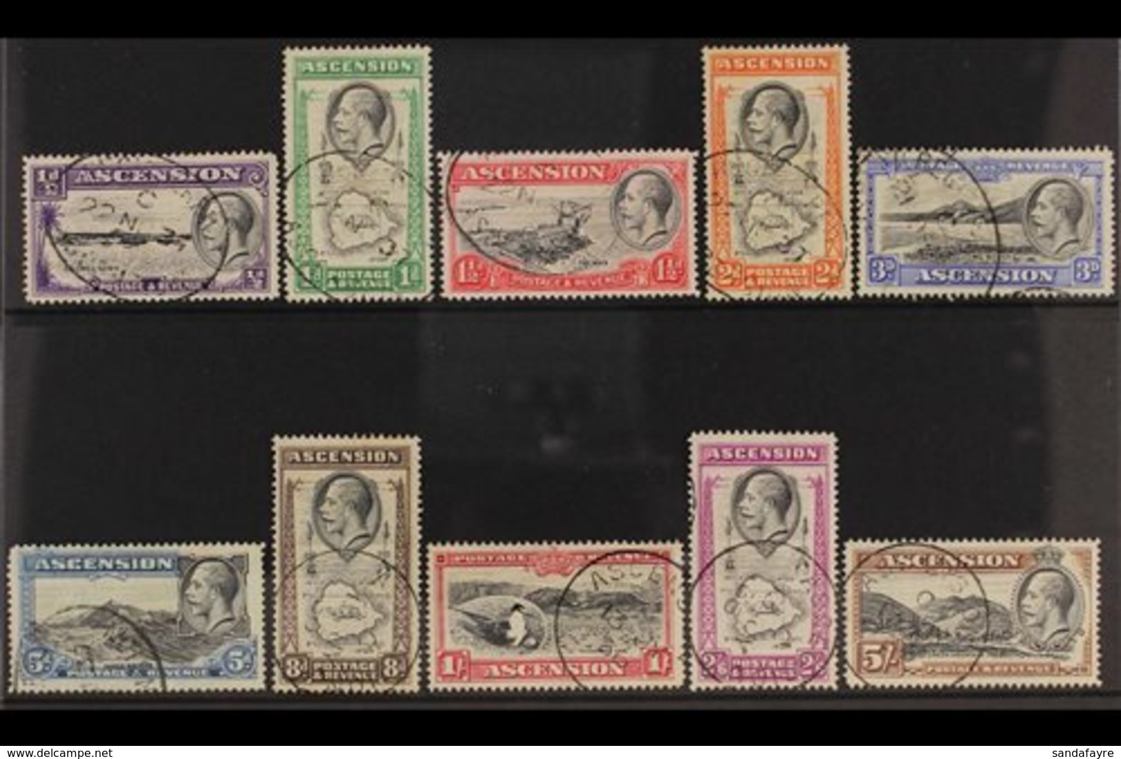 1934 KGV Pictorial Definitive Set, SG 21/30, Fine Cds Used (10 Stamps) For More Images, Please Visit Http://www.sandafay - Ascensión