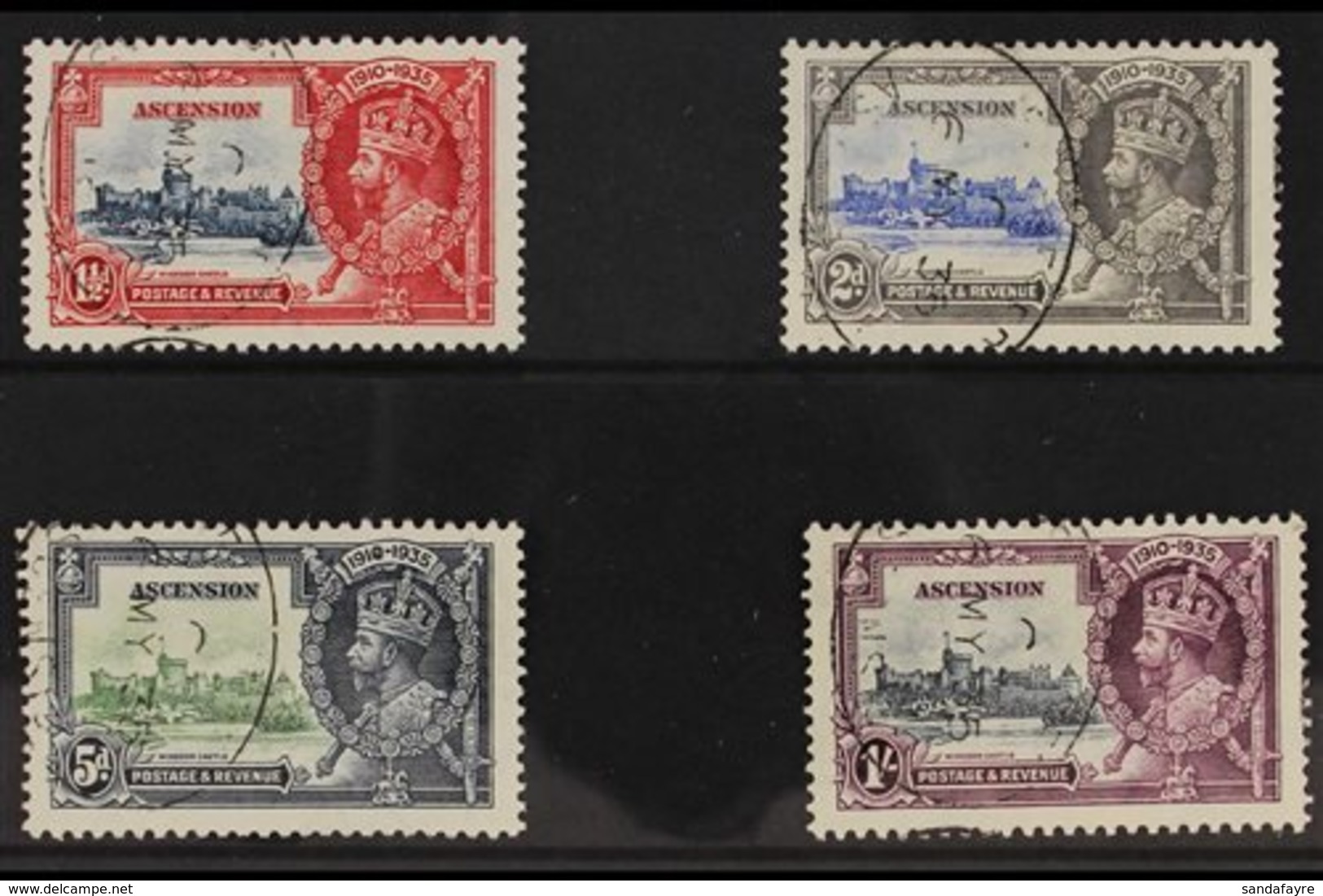 1935 Silver Jubilee Complete Set, SG 31/34, Very Fine Used With Matching Oval Registered First Day Cancels. Lovely (4 St - Ascensione