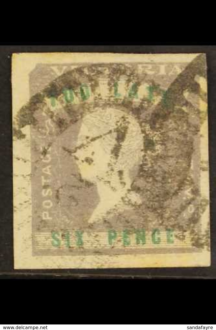 VICTORIA 1855 "TOO LATE" 6d Lilac And Green, SG 33, Fine With Four Margins And Neat 2/V Cancel. For More Images, Please  - Otros & Sin Clasificación