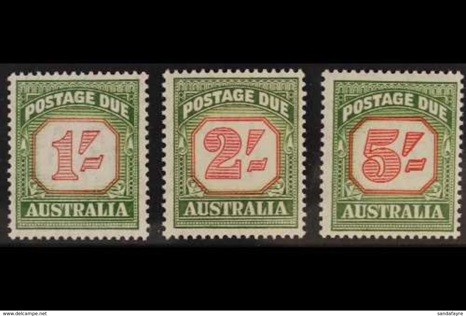 POSTAGE DUES 1953-59 Carmine And Deep Green Set, SG D129a/D131a, Never Hinged Mint (3 Stamps) For More Images, Please Vi - Otros & Sin Clasificación