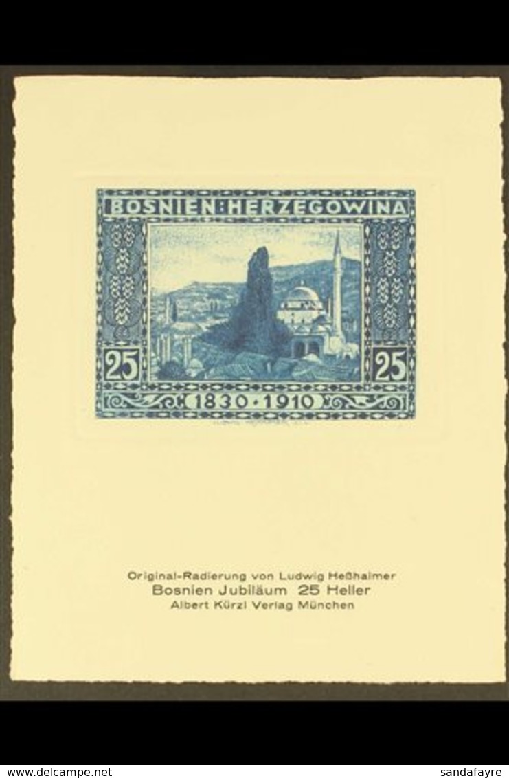 BOSNIA AND HERZEGOVINA 1924 Ludwig Hesshaimer Special REPRINT Of The 1910 25h Birthday Issue (Michel 52) recess Printed  - Sonstige & Ohne Zuordnung