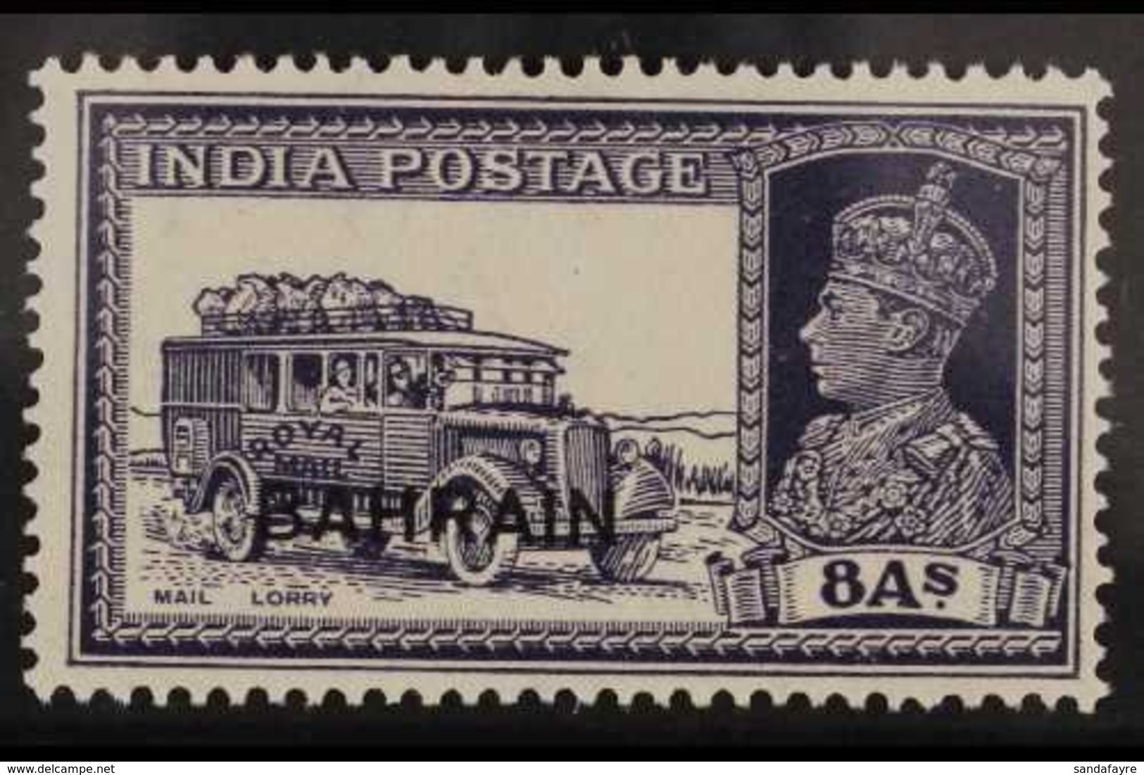 1938 8a Slate Violet, Mail Bus, SG 30, Very Fine Never Hinged Mint. For More Images, Please Visit Http://www.sandafayre. - Bahrein (...-1965)