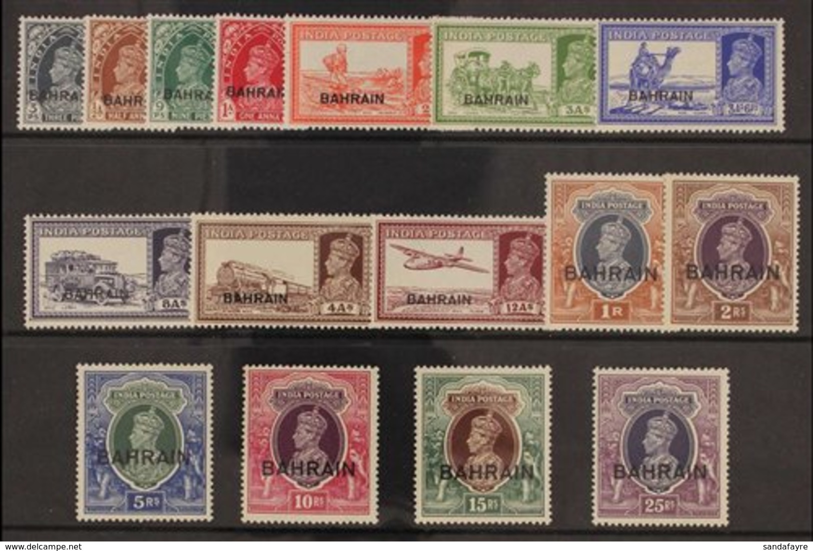 1938 Geo VI Set Complete, SG 20/37, Very Fine Never Hinged Mint. (16 Stamps) For More Images, Please Visit Http://www.sa - Bahreïn (...-1965)