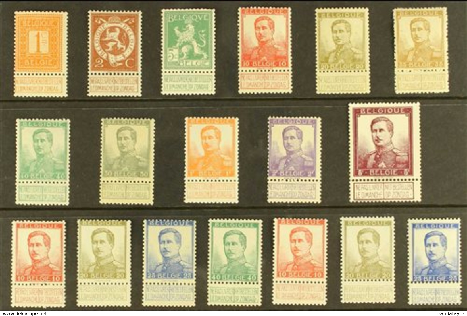 1912-1914 Definitives Complete Set (COB 108/25, SG 133/50), Fine Never Hinged Mint (except 10c Small Head Hinged). Fresh - Autres & Non Classés