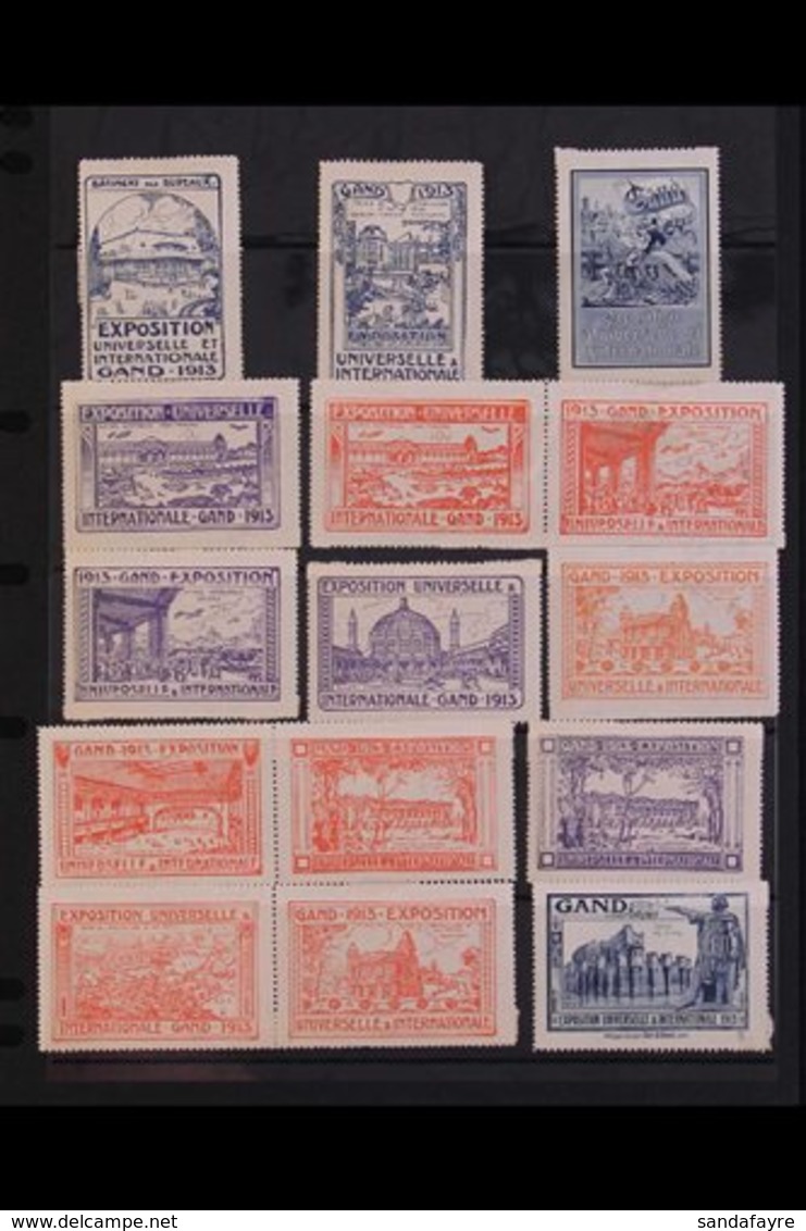 1913 EXPOSITION LABELS. Grand International Exposition Labels Attractive Mint Range Including Some Se-tenant, A Few Smal - Autres & Non Classés