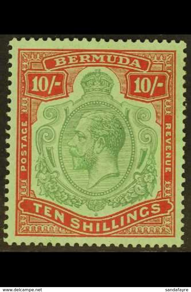 1924-32 10s Green & Red On Pale Emerald, Wmk Script CA, SG 92, Very Fine Mint. For More Images, Please Visit Http://www. - Bermudas