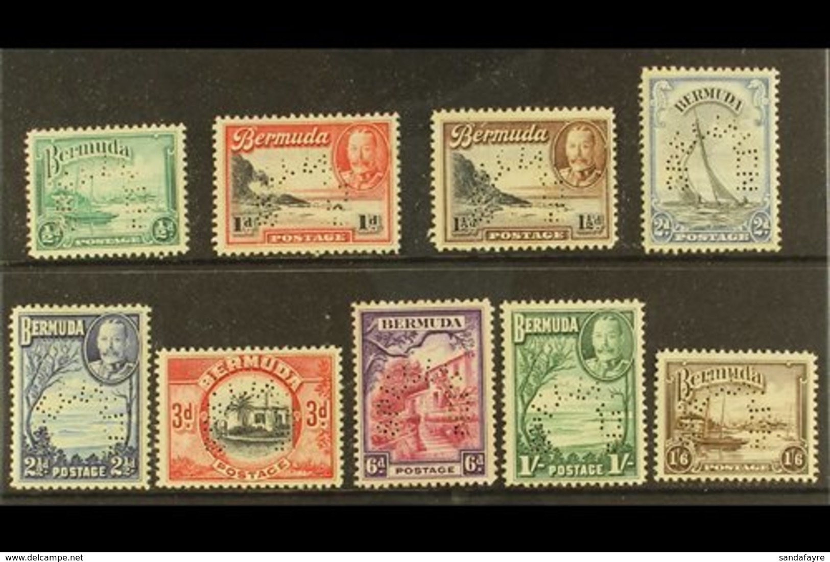 1936 Geo V Pictorial Set, Perf "Specimen", SG 98s/106s, Very Fine Mint, Large Part Og. (9 Stamps) For More Images, Pleas - Bermuda