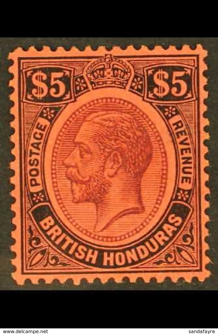 1922-33 $5 Purple & Black/red, SG 125, Very Fine Mint & Well Centred For More Images, Please Visit Http://www.sandafayre - Honduras Británica (...-1970)