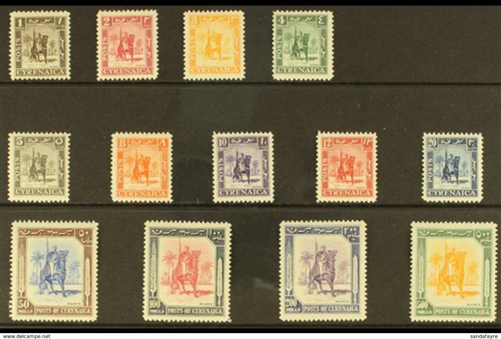 CYRENAICA 1950 Mounted Warrior Definitive Set, SG 136/48, Very Fine Mint (13 Stamps) For More Images, Please Visit Http: - Africa Oriental Italiana