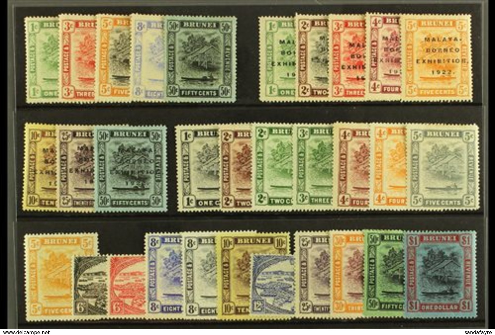 1908-37 MINT COLLECTION Presented On A Stock Card. Includes 1908-22 Vals To 50c, 1922 Opts Set To 50c, 1924-37 Set Of Al - Brunei (...-1984)