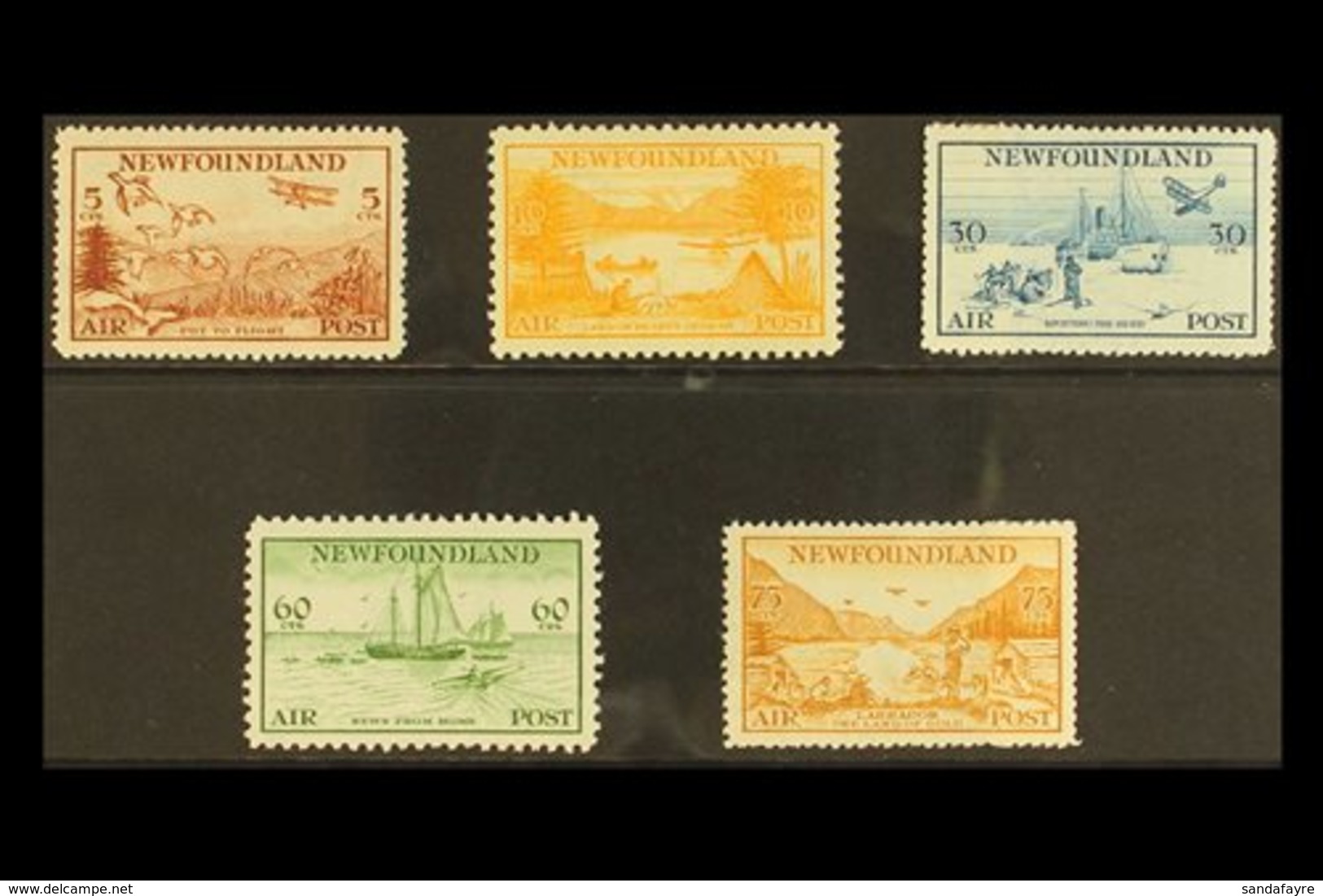 1933 Labrador Airmail Set, SG 230/4, Very Fine Mint. (5 Stamps) For More Images, Please Visit Http://www.sandafayre.com/ - Otros & Sin Clasificación