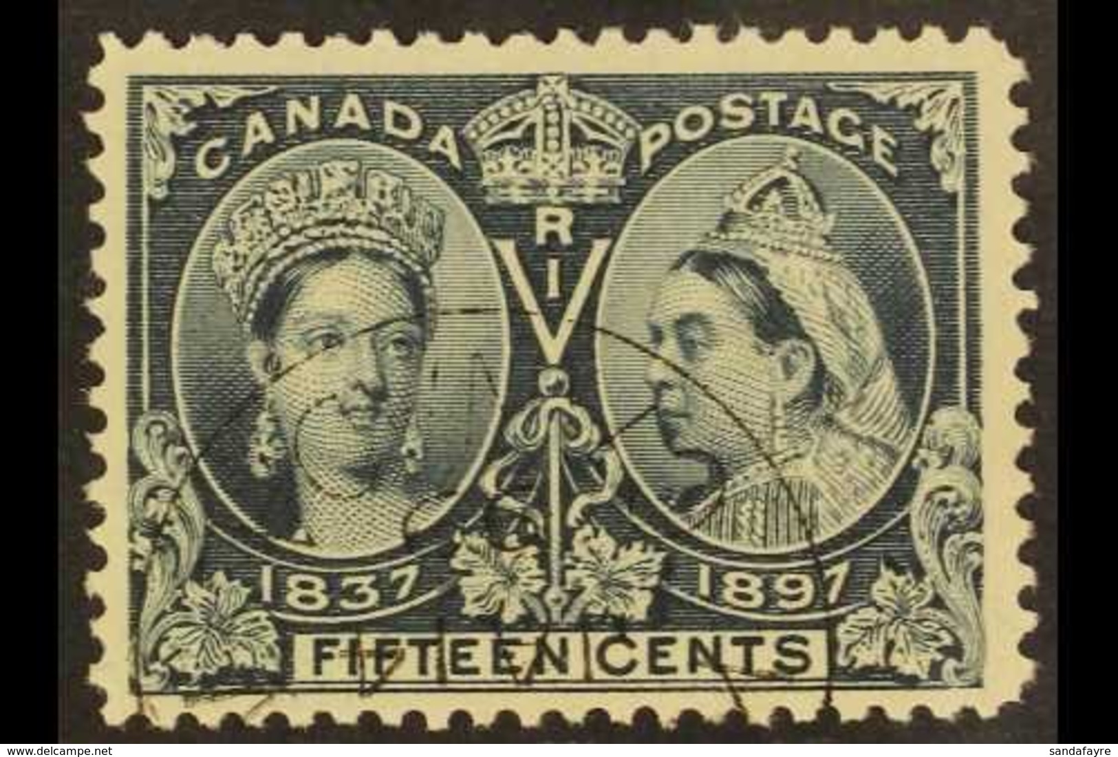 1897 15c Slate "Jubilee", SG 132, Fine Cds Used.   For More Images, Please Visit Http://www.sandafayre.com/itemdetails.a - Otros & Sin Clasificación