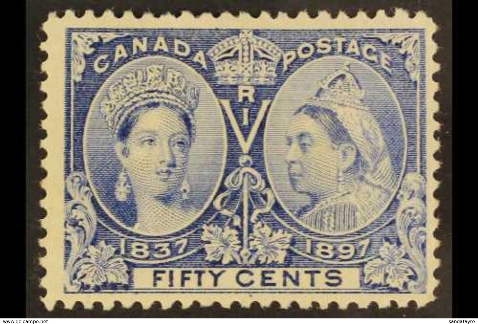 1897 Jubilee 50c Pale Ultramarine, SG 134, Fine Mint. For More Images, Please Visit Http://www.sandafayre.com/itemdetail - Autres & Non Classés