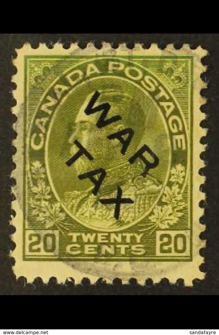 1915 20c Olive Green "War Tax" Overprinted, SG 226, Used For More Images, Please Visit Http://www.sandafayre.com/itemdet - Autres & Non Classés