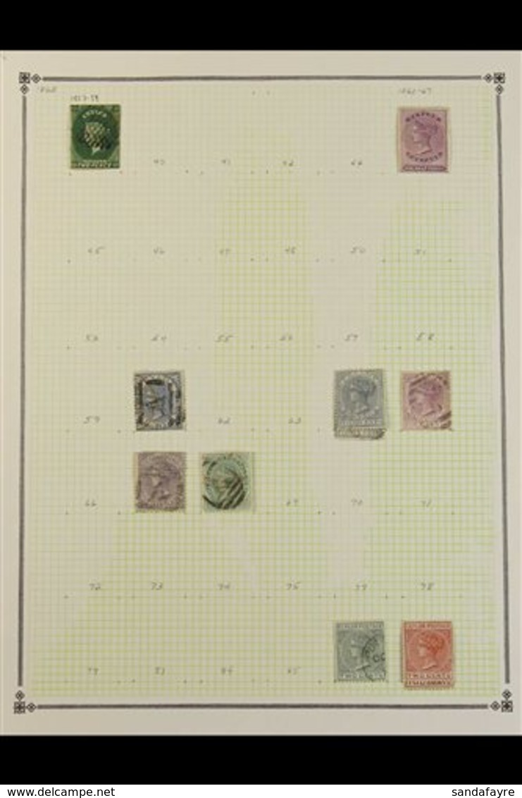 1857-2012 MOSTLY USED COLLECTION On Leaves, Mainly All Different, Includes 1857-59 2d Used (3+ Margins), 1863-66 ½d Mint - Ceylan (...-1947)