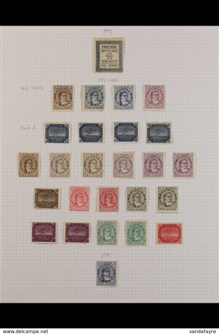 1892-1913 ATTRACTIVE MINT COLLECTION With Shades On Leaves, Includes 1892 1d, 1893-1900 Perf 12x11½ Set To 1½d And Perf  - Islas Cook