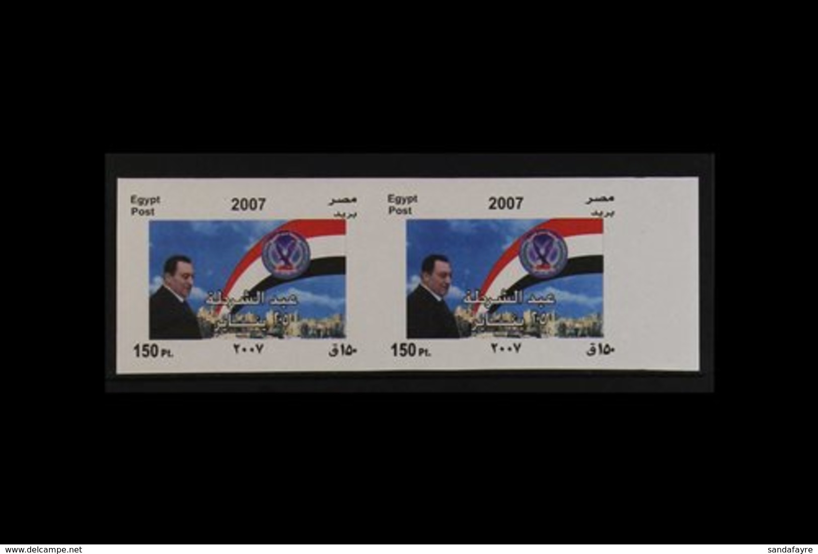 2007 150p Police Day (Pres. Mubarak) miniature Sheet, UNCUT IMPERF PAIR, SG MS2458, Never Hinged Mint. For More Images,  - Autres & Non Classés