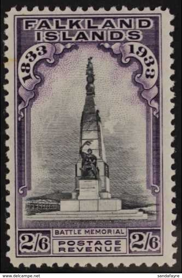 1933 2s 6d  Black And Violet, Memorial, SG 135, Very Fine And Fresh Mint. For More Images, Please Visit Http://www.sanda - Falkland