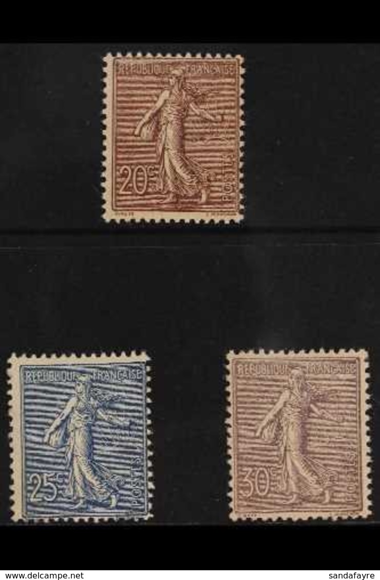 1903 MINT TRIO. 20c Purple-brown, 25c Blue & 30c Lilac Sower (Yvert 131/33, SG 317/19), Fine Mint. (3 Stamps) For More I - Autres & Non Classés