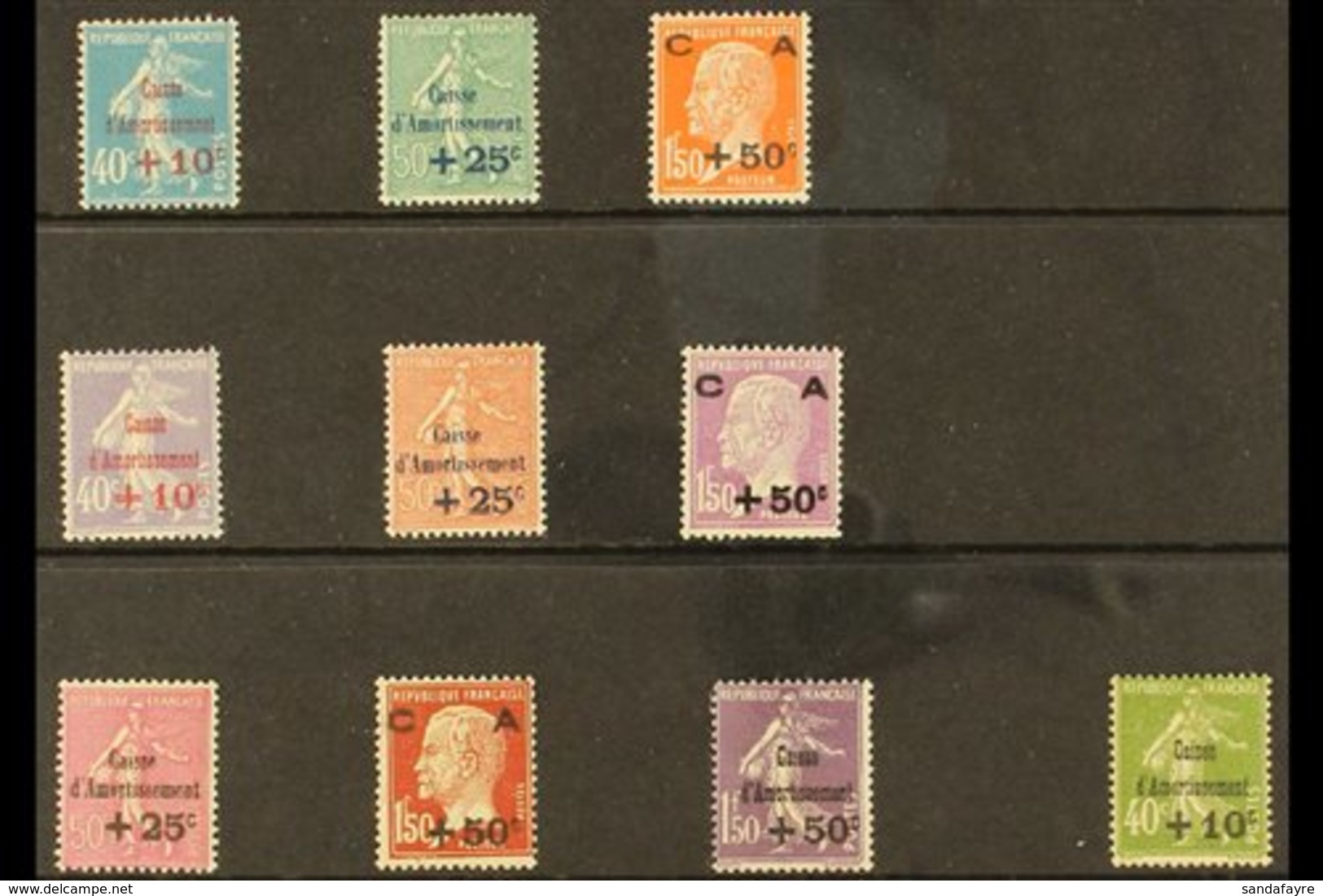 1927-31 NHM SINKING FUND SELECTION Presented On A Stock Card & Includes The 1927 Set Yv 246/48, SG 460/62, 1928 Set Yv 2 - Autres & Non Classés