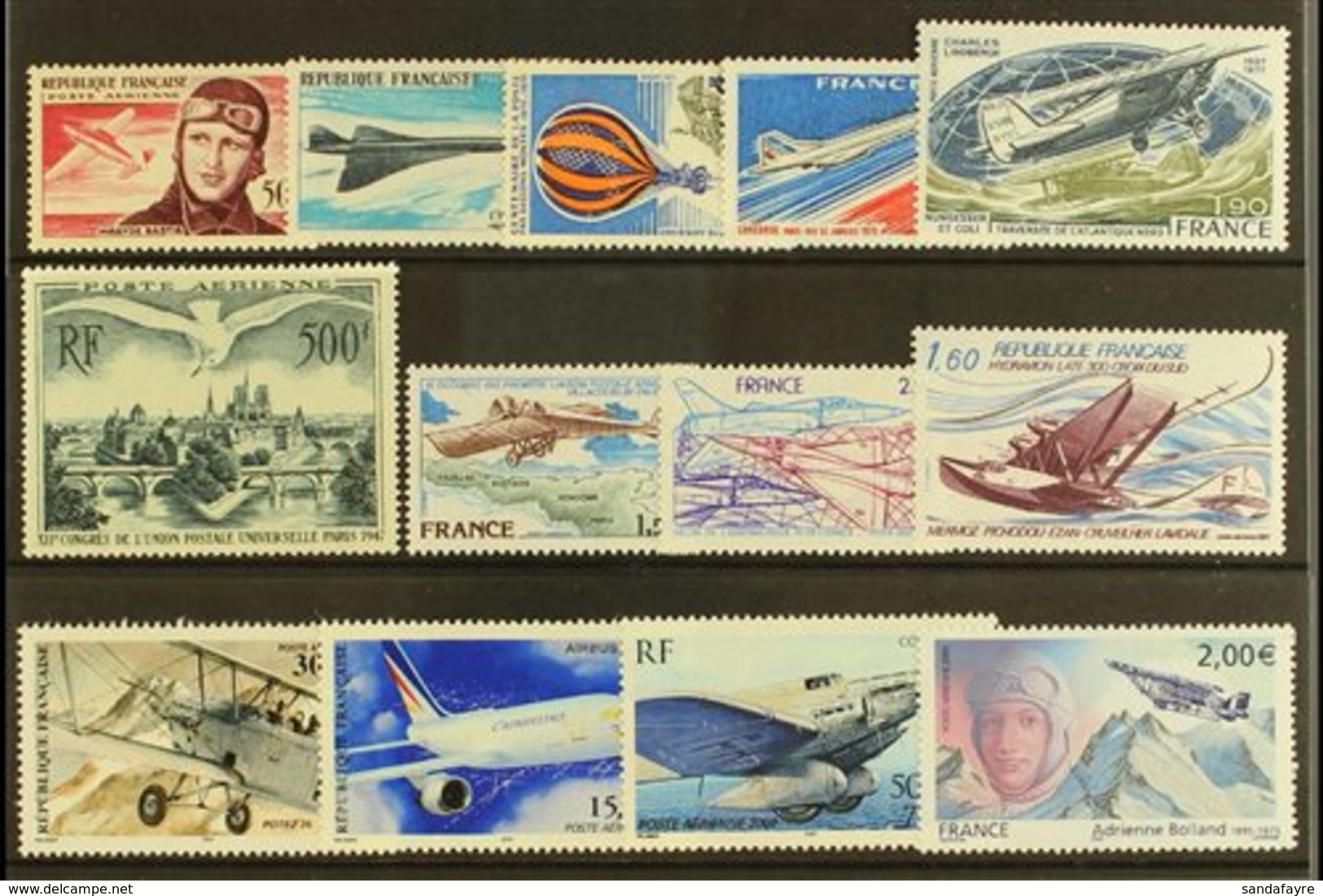 1947/2005 Group Of Airmail Issues, Incl. 1947 500f U.P.U. Issue, Yvert 20, 34, 43, 45, 49/51, 54, 56, 62/4, 68, All Neve - Andere & Zonder Classificatie