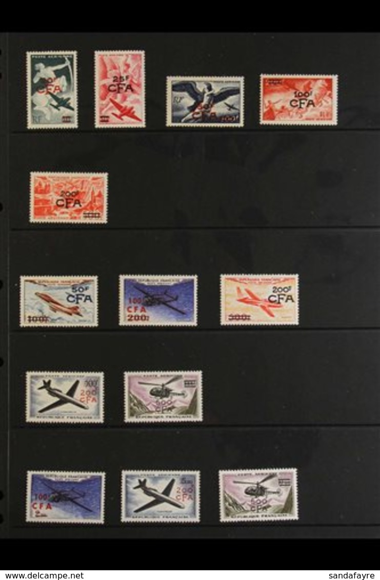 REUNION 1949-1961 AIR POST NEVER HINGED MINT All Different Collection. With 1949 Complete Set, 1951 200f On 500f, 1954 S - Other & Unclassified