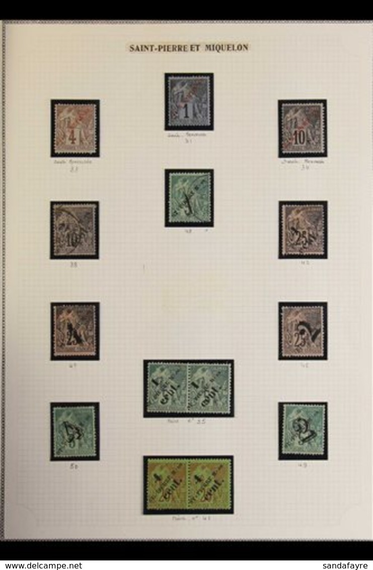 ST PIERRE ET MIQUELON 1891-1912 Fine Mint And Used Collection On Album Pages, Includes 1891 (diagonal Opts In Red) 1c, 4 - Autres & Non Classés