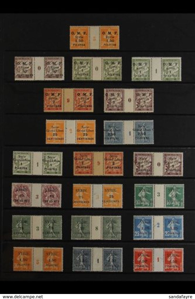 SYRIA 1915-1923. NEVER HINGED MINT MILLESIMES COLLECTION Presented On A Pair Of Stock Pages With Top Values & Good Posta - Autres & Non Classés