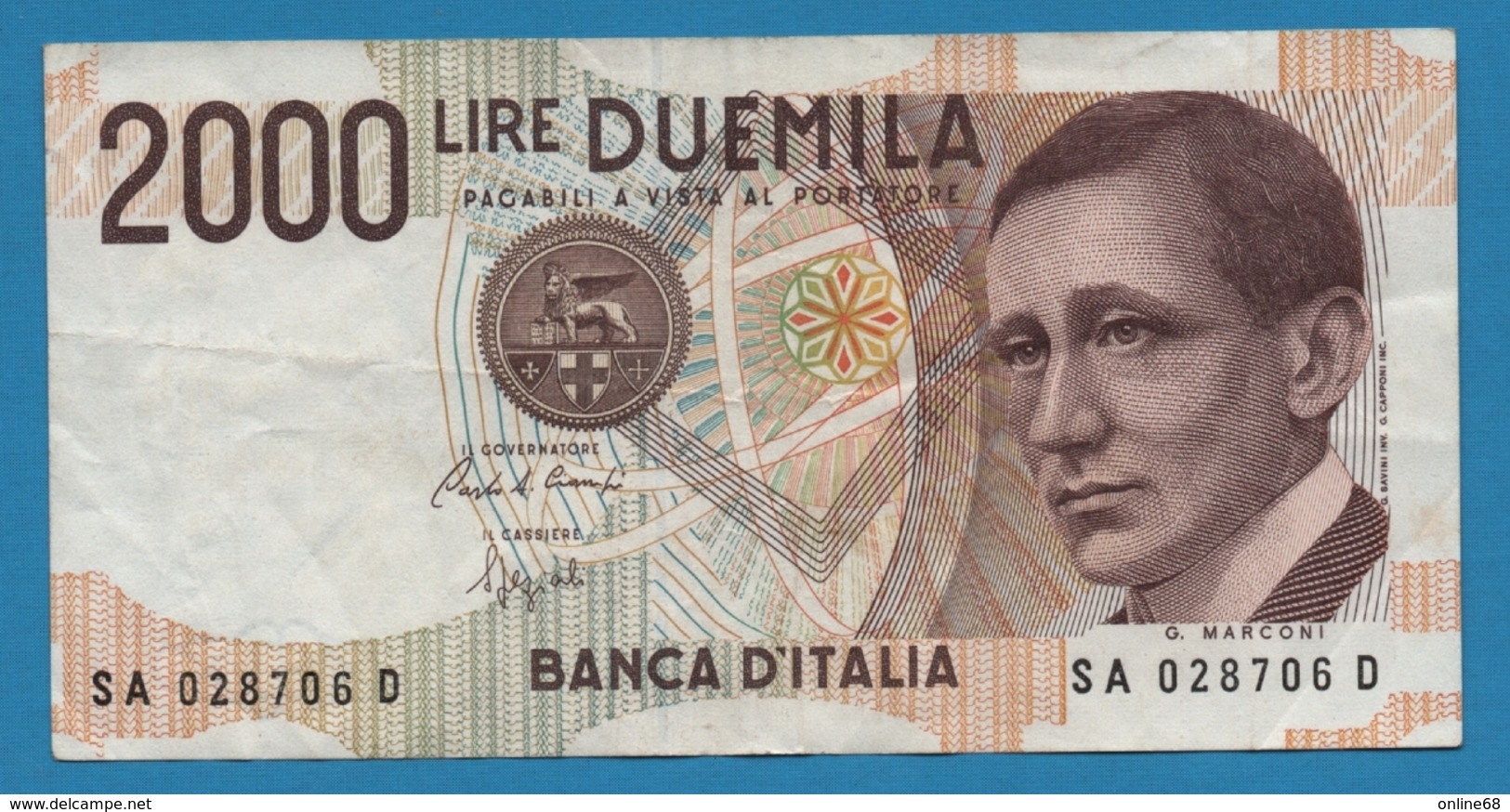 ITALIA 2000 Lire Marconi	03.10.1990	Serial SA028706D P# 115 - 2000 Lire