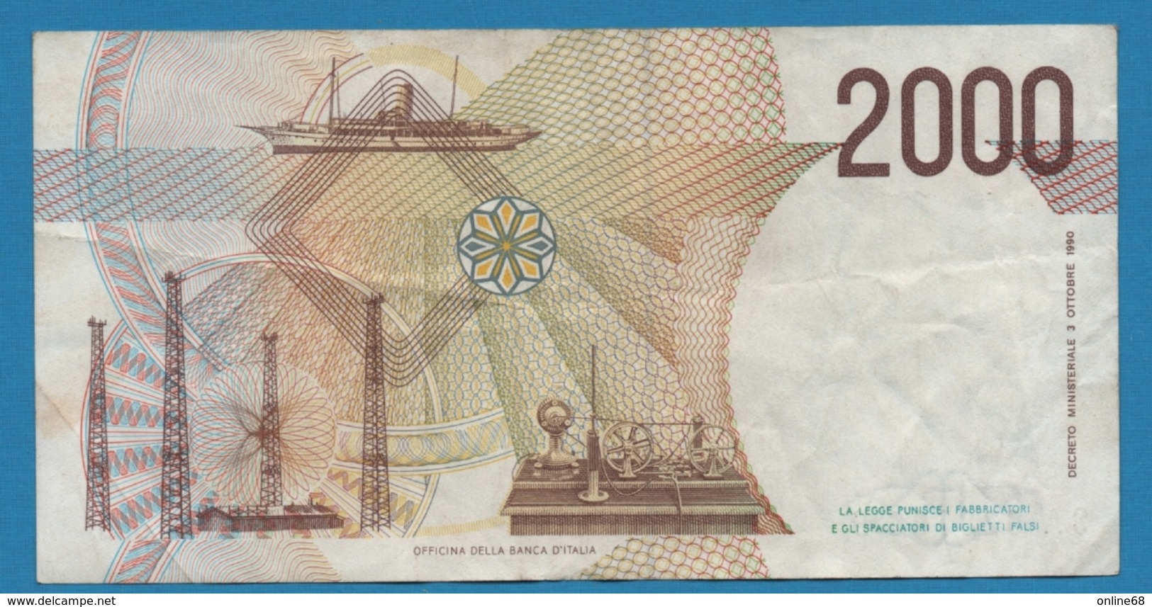 ITALIA 2000 Lire Marconi	03.10.1990	Serial SA028706D P# 115 - 2000 Liras