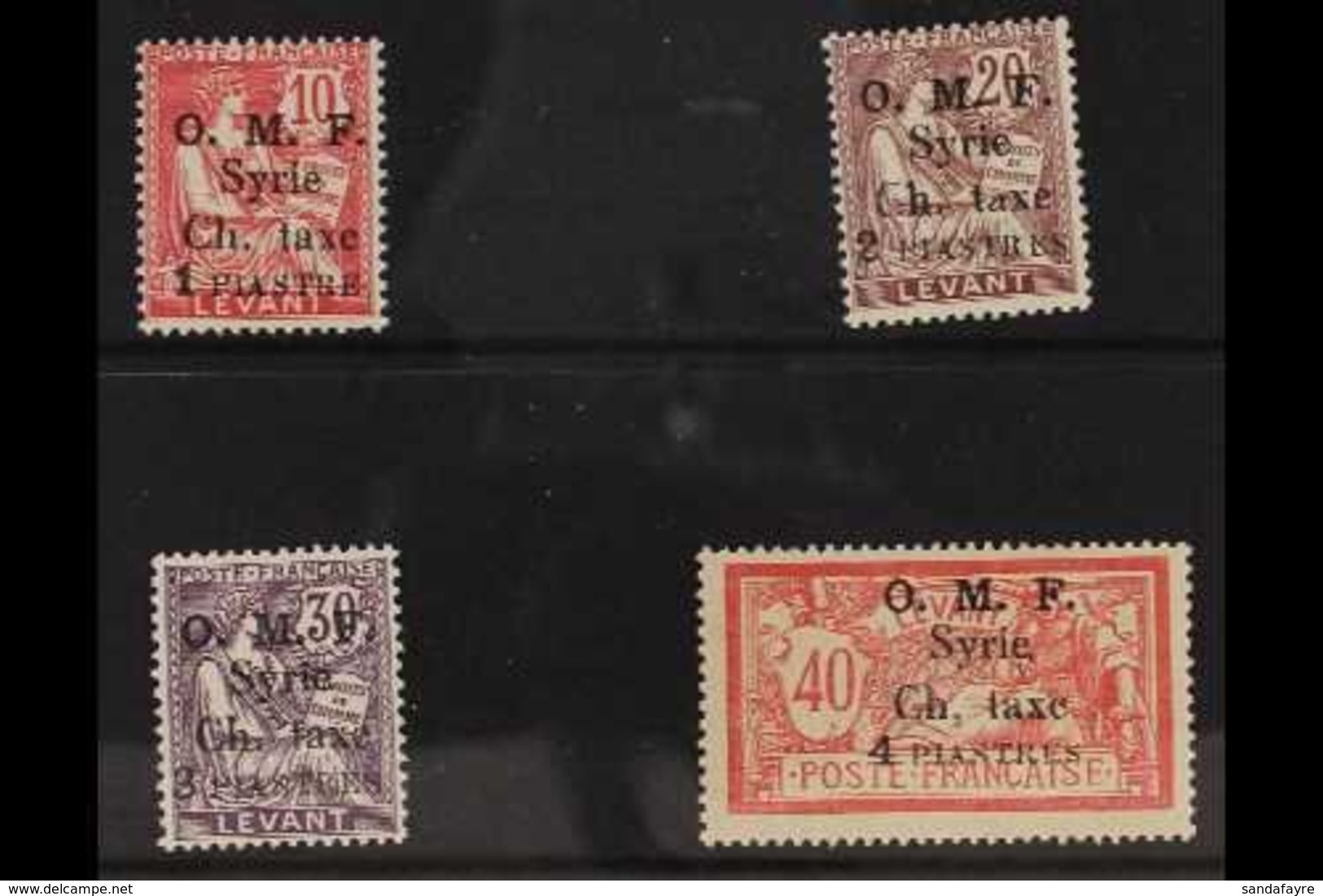 SYRIA POSTAGE DUE. 1920 French Levant "O.M.F. Syria Ch. Taxe" Surcharged In Black Complete Set, Yv 1/4, SG D48/51, Fine  - Autres & Non Classés
