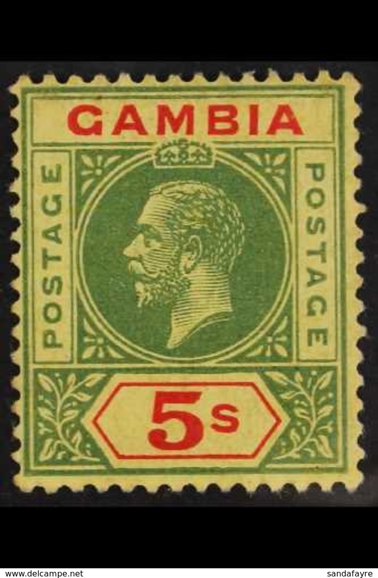 1912-22 KGV MCA Wmk 5s Green & Red On Pale Yellow, SG 102, Very Fine Mint. For More Images, Please Visit Http://www.sand - Gambie (...-1964)