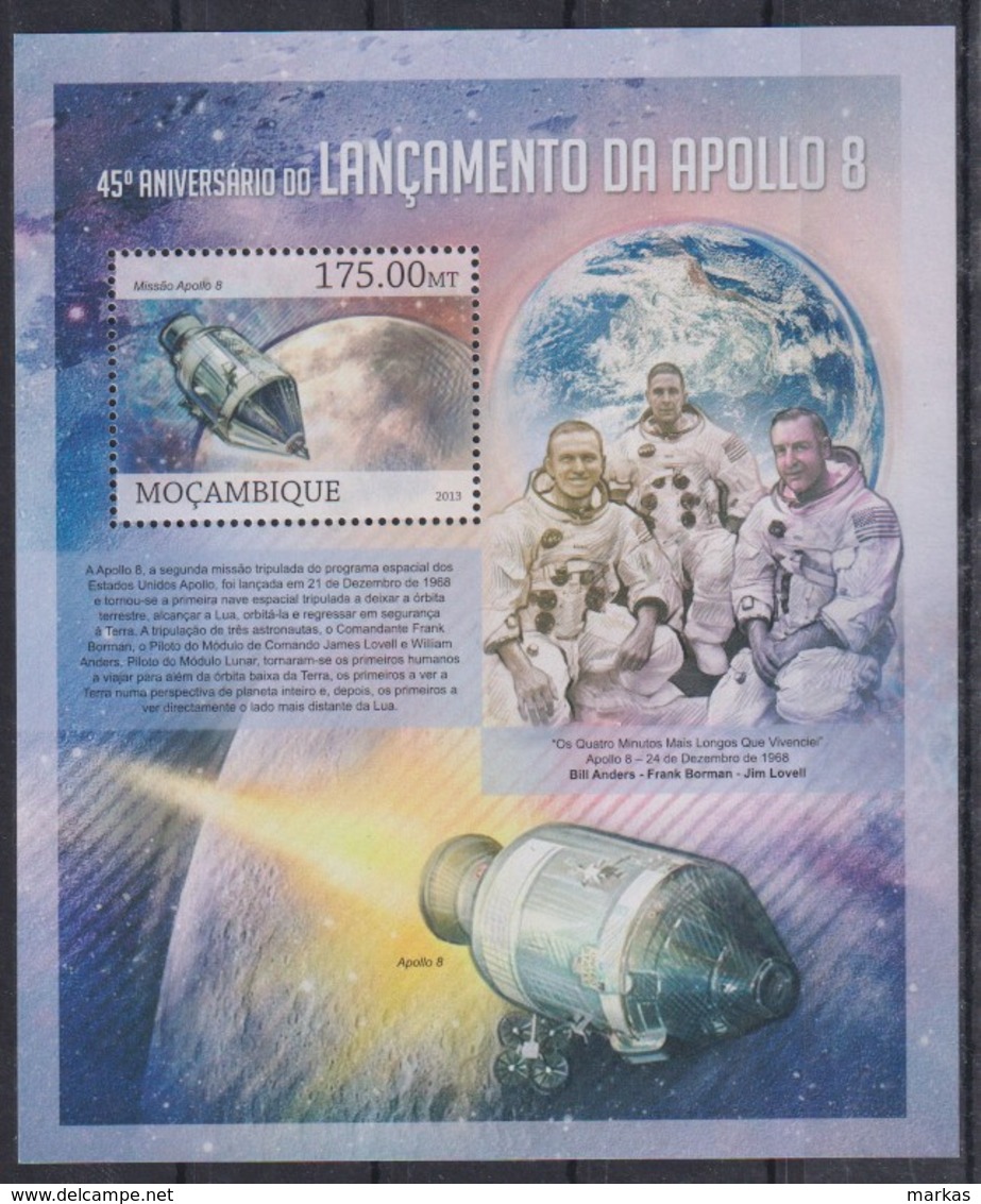 U276. Mozambique - MNH - 2013 - Space - Apollo 8 - Bl. - Autres & Non Classés