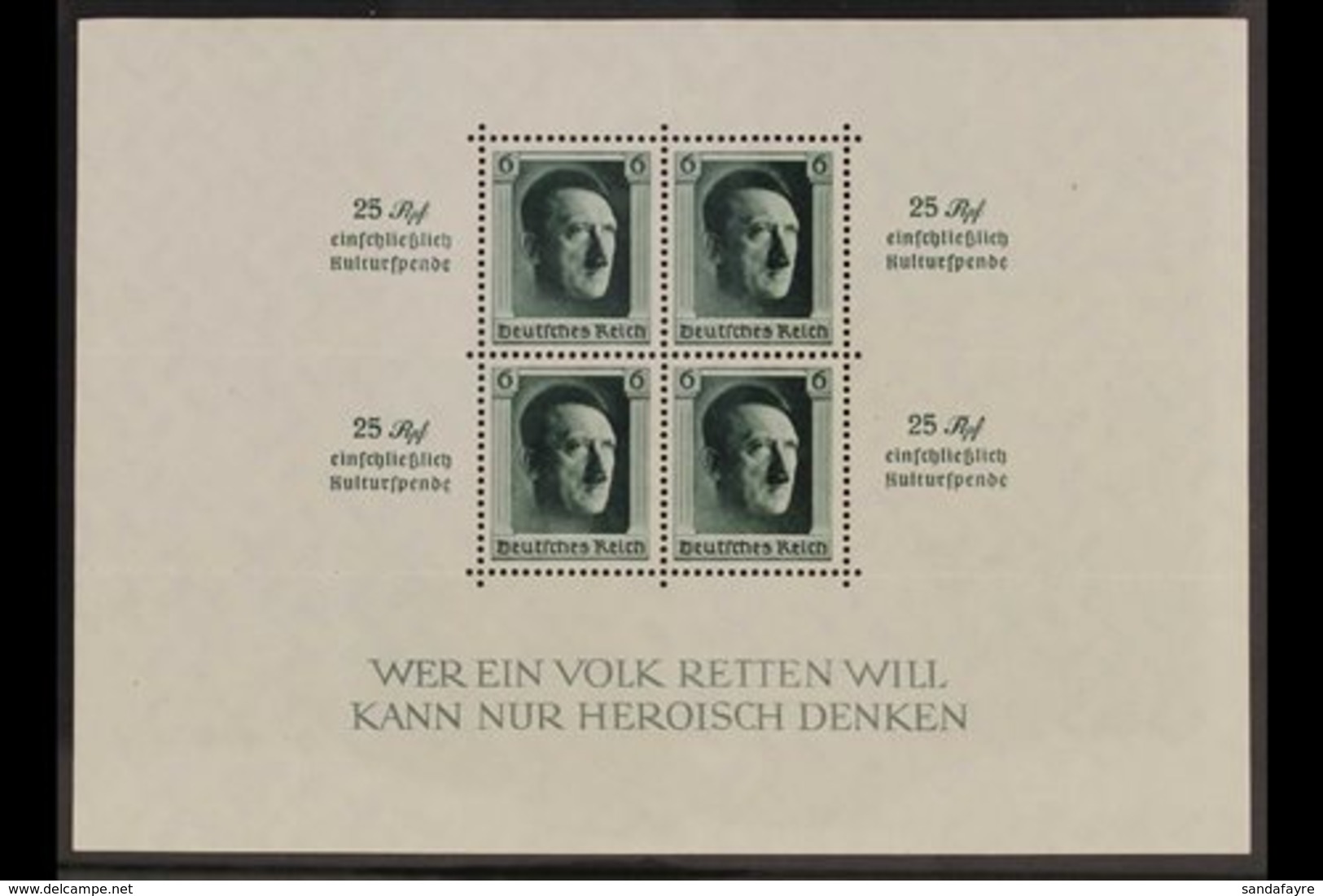 1936 Culture Fund Miniature Sheet (Michel Block 9, SG MS637), Never Hinged Mint, Very Fresh. For More Images, Please Vis - Otros & Sin Clasificación