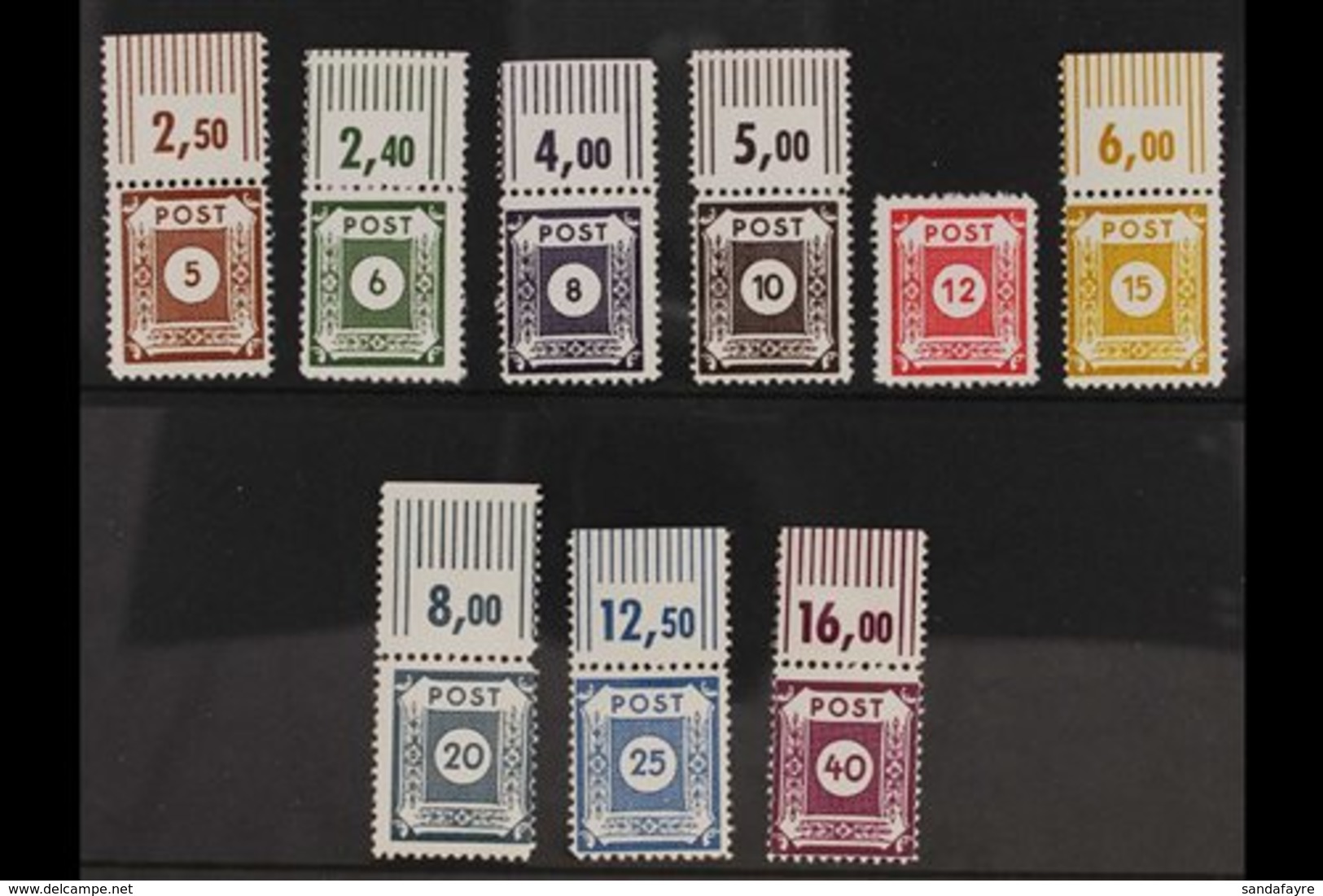 RUSSIAN ZONE EAST SAXONY 1945 COSWIG Postmaster Provisional Perf 11½ Complete Set, Michel 42/50 D III, Never Hinged Mint - Sonstige & Ohne Zuordnung